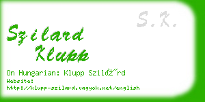 szilard klupp business card